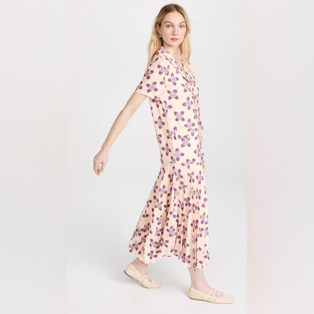 NWT Saloni Sonia C Dress in Petals Cream Size 0